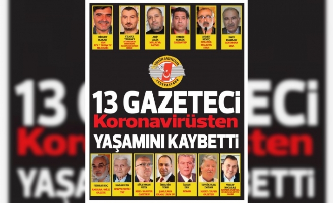 Türkiye’de koronavirüsten 13 gazeteci hayatını kaybetti
